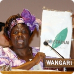 Prof. Wangari promoting "MOTTAINAI" 